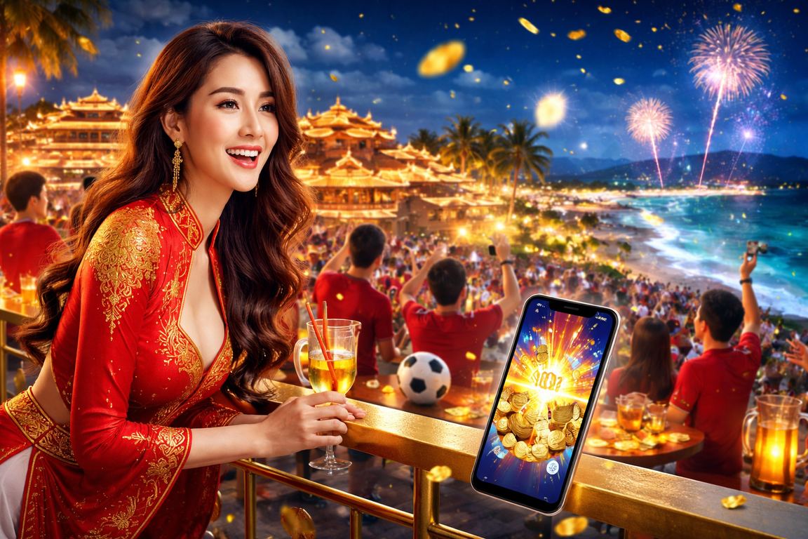 Khung cảnh bóng đá và casino tại sự kiện ở Huế